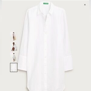 J Crew Linen/Cotton Button Down Long Tunic Sz L. NWOT Great As A Beach Cover Up